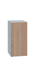 DOMINIT 21 úložná skříň 1-boxová, 917x450x400 mm, korpus bílý, dvířka dub bardolino